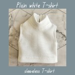プレーンノースリーブハイネックTシャツ　白　ブライスアウトフィット　リカちゃん