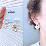 2way✩silver925芯✩フラワーパールキャッチのピアス
