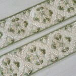 〖50cm〗インド刺繍リボン  <商品No.518 グリーン>