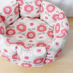 ［完成品］すっぽりペットベッドＭサイズ【北欧風フラワーベージュ】