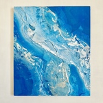 blue shape＊抽象画　アクリル画　原画　テクスチャーアート　絵画