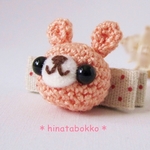 うさちゃんのヘアクリップmini♡サーモンオレンジ