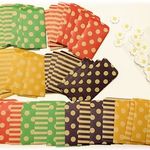 Ｑ様ご注文分　豆ぽち袋48枚（4色クラフトドット+ボーダー）と白のお花シール48枚セット