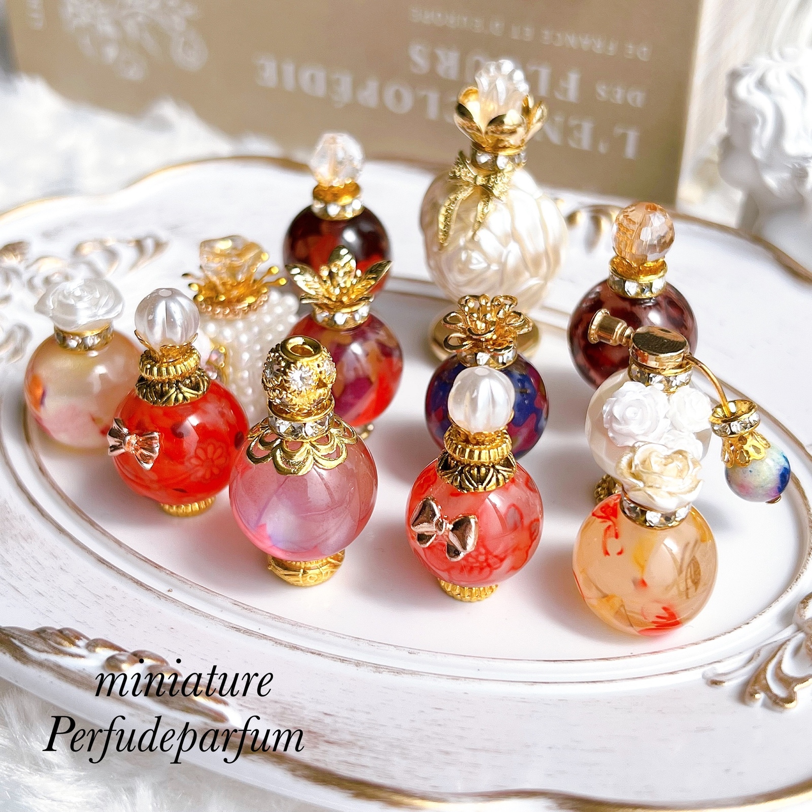 送料無料 限定1セットのみ✨ミニチュア 香水瓶 ハンドメイド 12個
