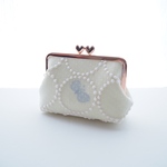 〔ハンドメイド〕ミナペルホネン　12センチハートがま口　タンバリン&choucho
