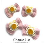 デコリボンパーツ 可愛い ニコちゃん スマイル 4個【ピンク】アクセサリー ハンドメイド  手芸材料 pt-2079