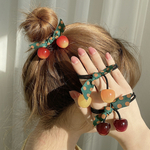 ヘアゴム さくらんぼ ヘアアレンジ キッズ ヘアアクセサリー 赤 黄色 ギフト