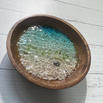 海のトレイ　お洒落　海レジン　可愛い　リング入れ　夏らしい　透明感　誕生日　贈り物　結婚祝い　レジンアート　sea 貝殻　beach アクセサリー入れ　什器　ディスプレイ　イヤホン置き　補聴器置き