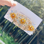 爽やかエレガントなお花 バレッタ💛💙