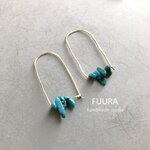 ターコイズピアス(B) 14kgf /ピアス/槌目/シンプル