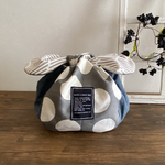 ウサギ耳のきゅっとプチ袋L　北欧ドットグレー