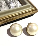 90s VINTAGE EARRING  ボリュームGDパールヴィンテージ　イヤリング　アンティーク  クラシカル　フラワー　大ぶり　クリップ　ナチュラル　シンプル　オケージョン  ブライダル