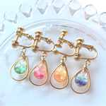 煌めくシェルのしずくイヤリング/ピアス