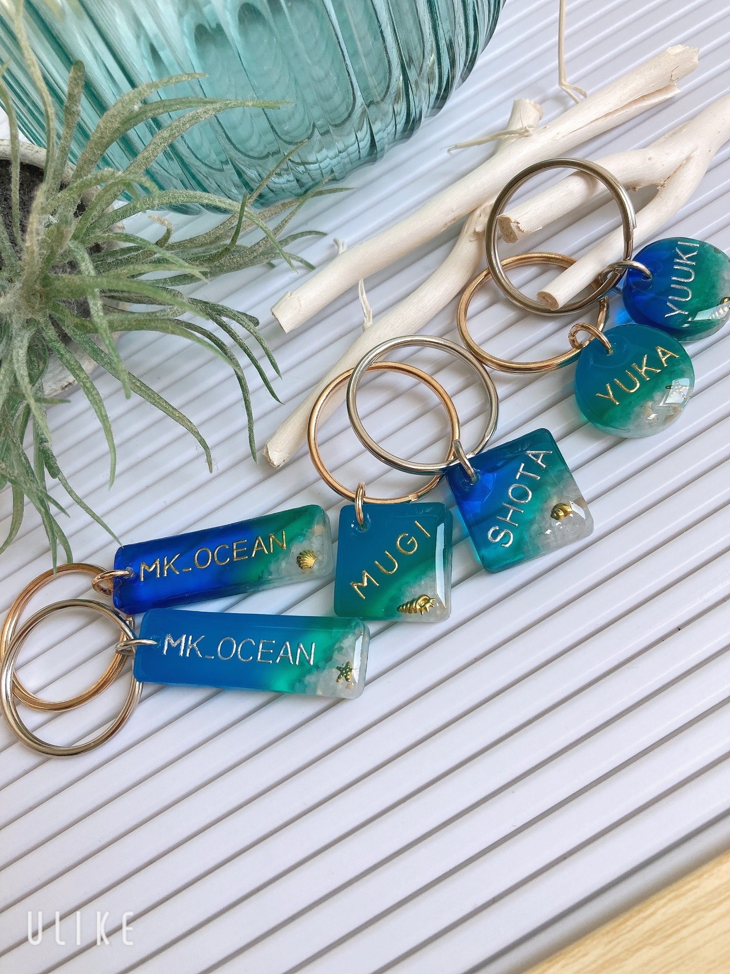 名入れキーホルダー 雲レジン 空レジン Mサイズ - MK_Ocean | minne