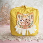 ＊（黄色）クマちゃんと猫ちゃんのアレンジポーチ