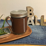 BALL社のメイソンジャー用レザースリーブ16oz レザーマグ 栃木レザー