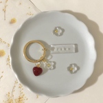  【名入れ】クリア ネームキーホルダー（ダブルチャーム）【ギフト や 出産祝い 推し活 に♡】ネームタグ ネームプレート バッグチャーム 名前入り ハート フラワー