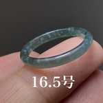 L61 氷種 藍水 16.5号 天然 グアテマラ産 A貨 本翡翠 くりぬき リング