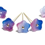 紫陽花色＊チェコガラス 10粒 マーブル ベルフラワー ビーズ
