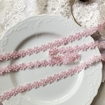 1m 細幅 可愛い マーガレット 花 ケミカルレース ブレード  ピンクKL230501-F1 ハンドメイド 手芸 素材 材料