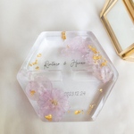 🎈桜と金箔　ゴールド　ガラスケース　リングピロー