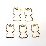 猫のレジン枠Ｄ/座り/金色/5個