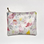 感謝セール品❤️インコ🦜ピンク　便利ラミネート　ミニポーチ　12cmファスナー