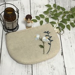 刺繍ポーチ🌼マーガレットwh