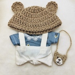 ちびぬい服　ハンドメイド♪  服上下とクマの帽子とかばんの4点セット