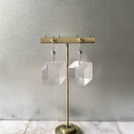 Vintage 80s retro lilac pink big square earrings ヴィンテージ レトロ ヴィンテージ ライラックピンク ビッグ スクエア イヤリング/ピアス