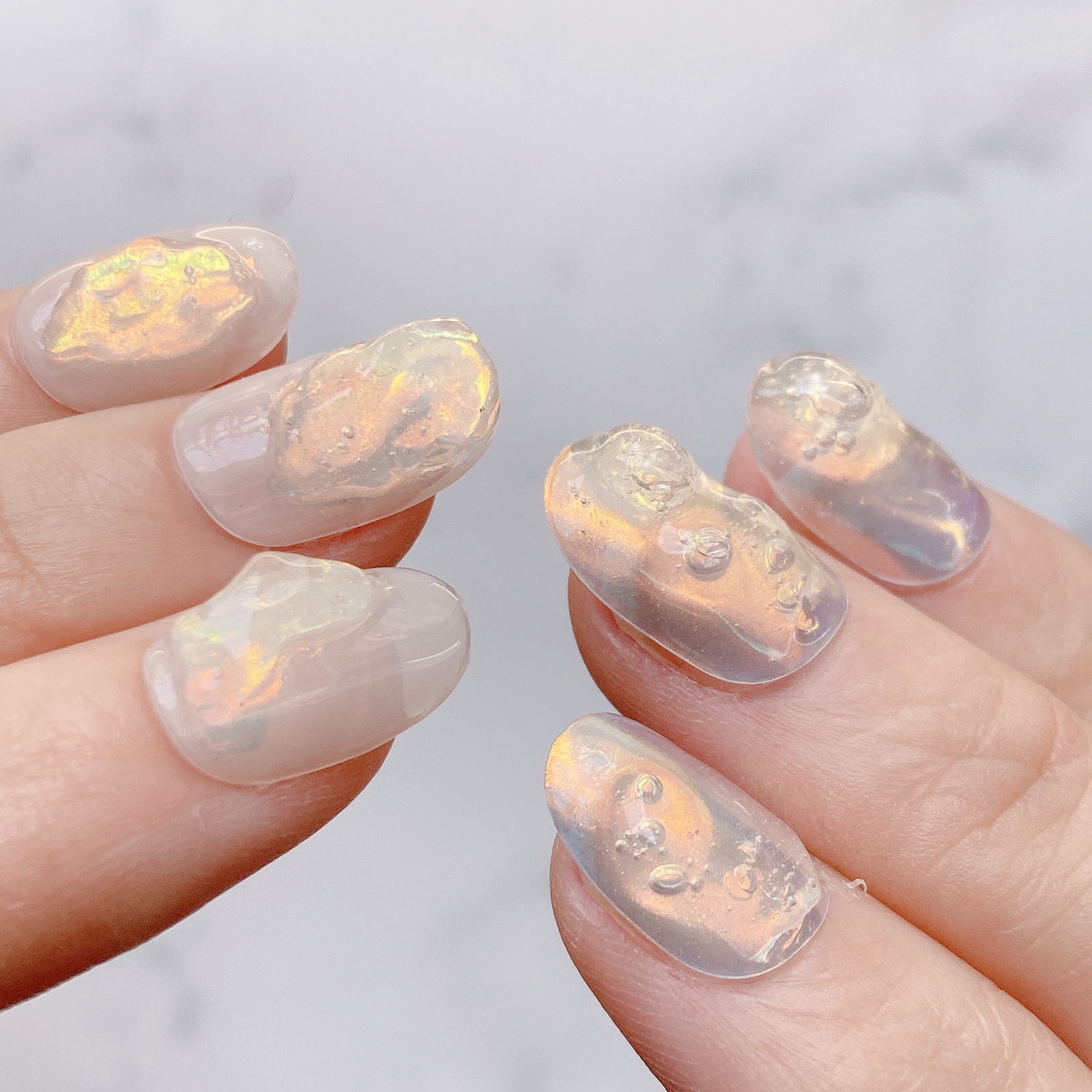 ネイルチップ オーロラ バブル バブルネイル - yubi nail 8/31