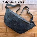 【受注制作】ミナペルホネン tambourine black×black ハンドメイドボディバッグ