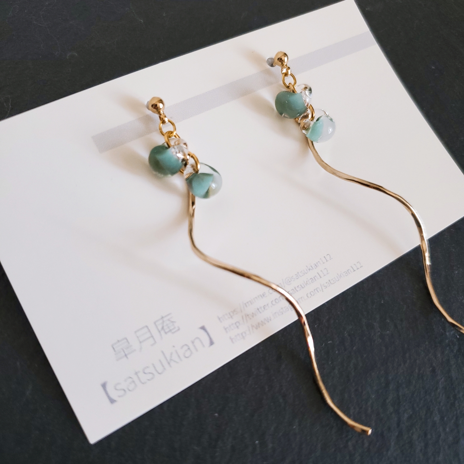 大覚寺 アクセサリーシリーズ【usumidori】ピアス 薄緑 膝丸 旧嵯峨御所 大本山大覚寺 薄緑(膝丸) ピアス | Shop at Mercari