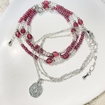 🌹❤️ビーズネックレス×メタルチャームネックレスセット