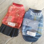 犬服！パッチワーク　デニムスカート