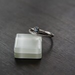 ブルーサファイア　　ブランクＣＺラインリング　SILVER925