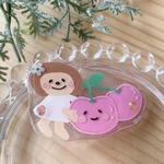さくらんぼと女の子マグネット