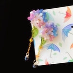 ぽつぽつ梅雨に紫陽花のピアス/イヤリング　幻のグラデーション色