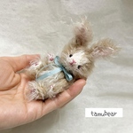 ハニータンのハチワレちびウサちゃん ハンドメイド  テディベア Tamubear