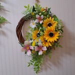 🌻ひまわりとコスモスのリース