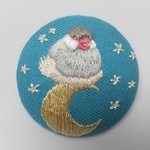 文鳥のお昼寝ブローチ