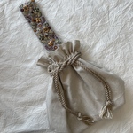 再3)刺繍リボンワンハンドル巾着