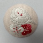 文鳥のお昼寝ブローチ