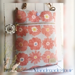 Pink Flower🌿ファスナー付スマホポーチ　スマホポシェット　スマホショルダー　ポシェット　サコッシュ　バッグ