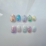 NO.13 バブル 泡 気泡 カラフル ニュアンス 夏 ネイルチップ