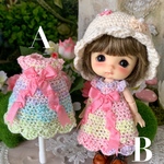 お花の帽子とワンピースSET＊B＊stodoll用（5インチぐらい）＊濃いピンク