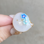 〜お花飾りのおばけ "紫陽花カラー"〜 リング