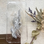 ✴︎ ニュアンスiPhoneケース　silver×gray