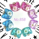 オーダー用となります  No.858◆チャームトップ♪カン付きレジンパーツ♪猫♪押し花・ドライフラワー