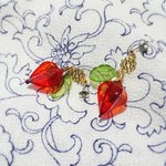 鬼のランタン✩✩ほおずきピアス 【ディップアート】